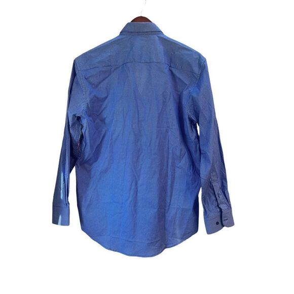 Jones New York Men's Blue Polka Dot Stretch Button-Up Shirt Size Medium - Picture 5 of 8